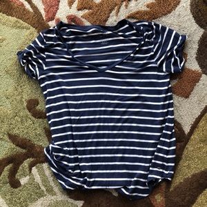 Navy blue stripe shirt